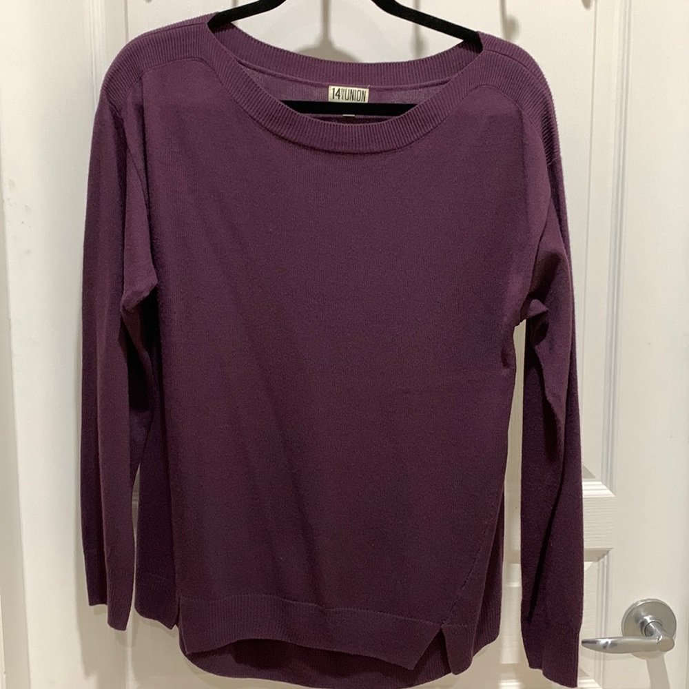 Purple boat neck sweater